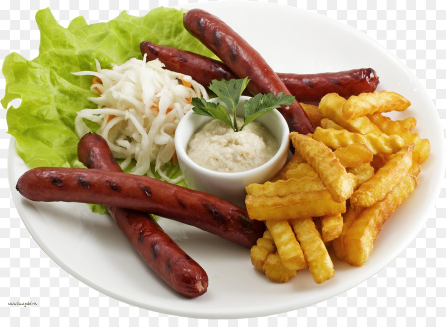 Salsichas Grelhadas，Batatas Fritas PNG