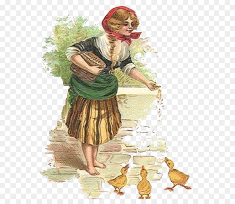 Menina Alimentando Patos，Patos PNG