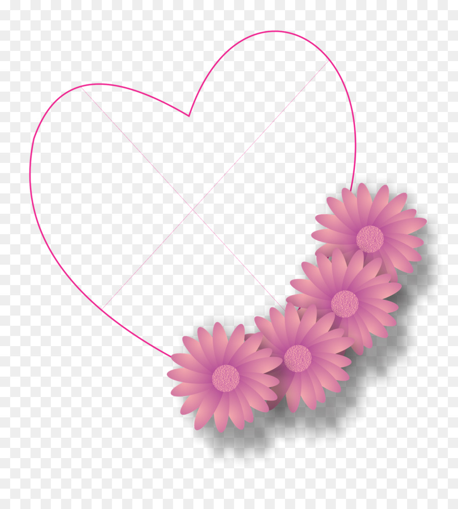 Coração Com Flores，Amor PNG