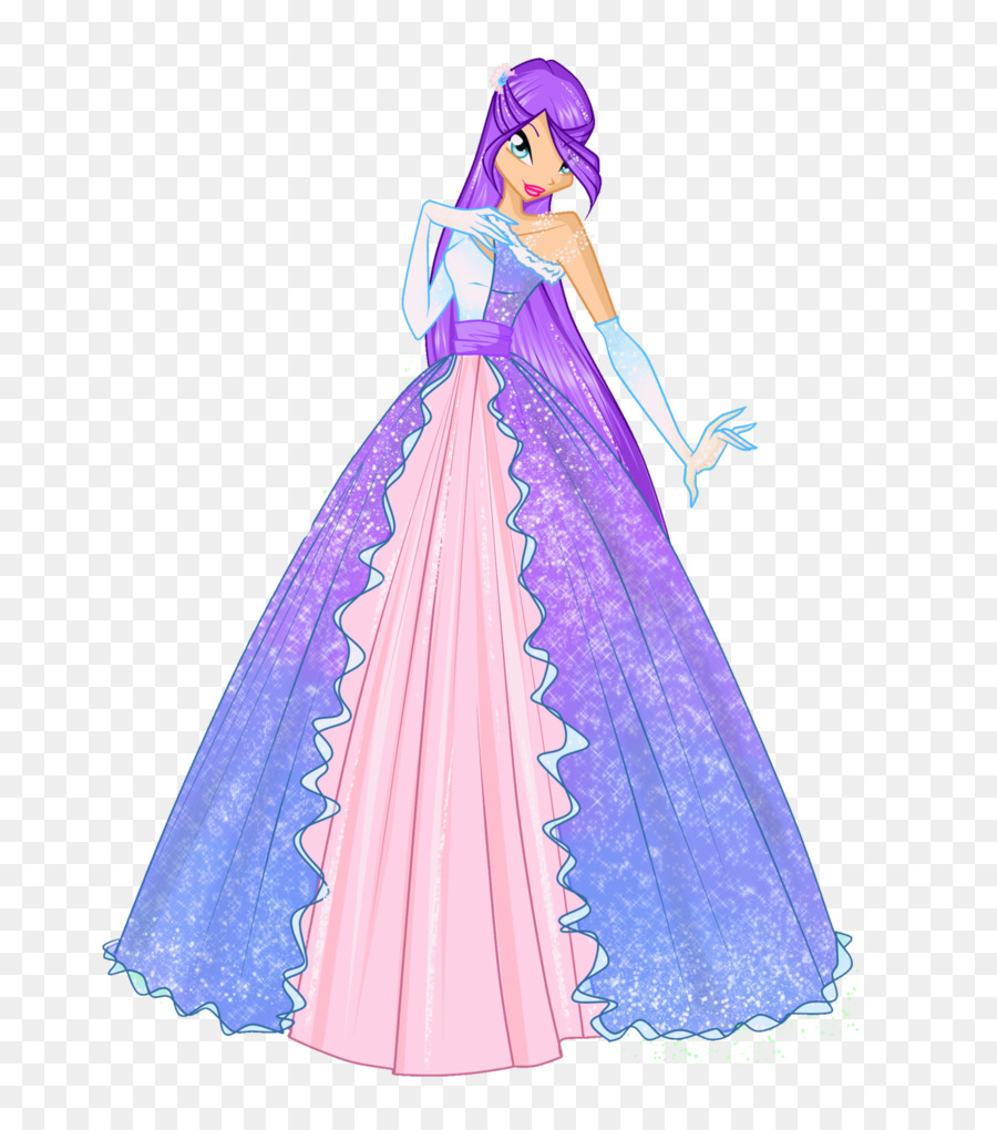 Personagem Animado Em Vestido Roxo，Animado PNG