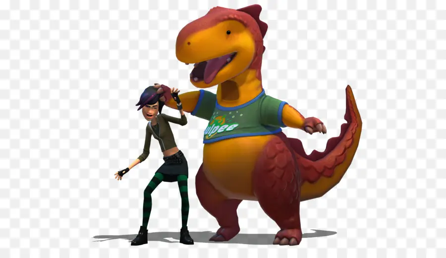 Dinossauro E Menina，Desenho Animado PNG