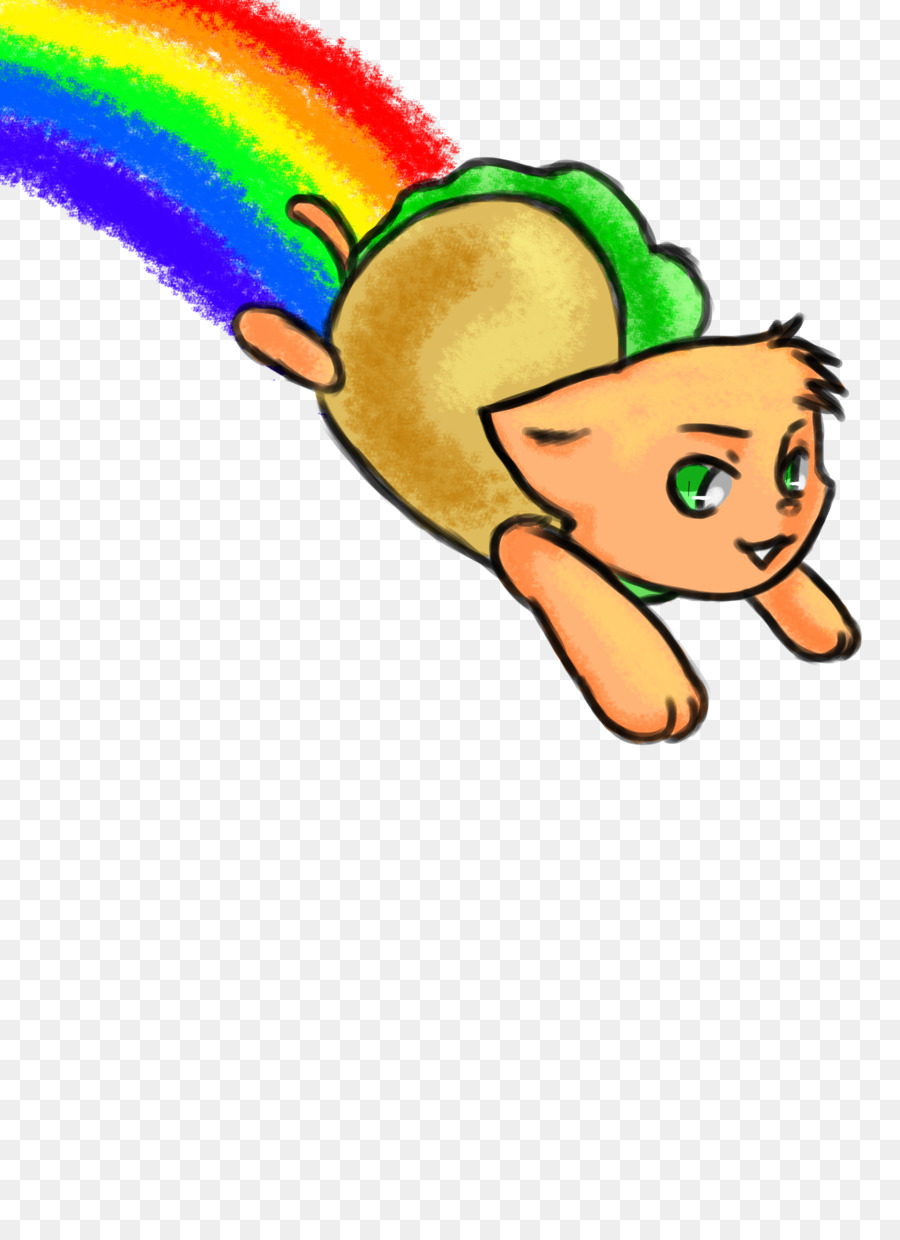 Gato Taco Voador，Arco íris PNG