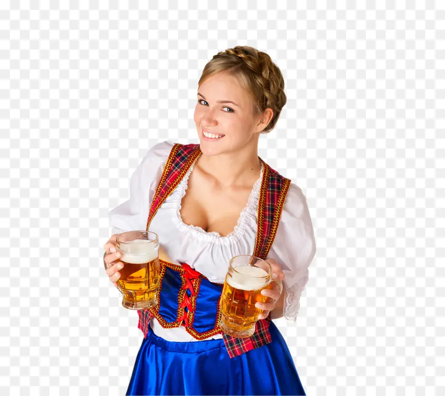 Mulher Em Traje Tradicional，Cerveja PNG