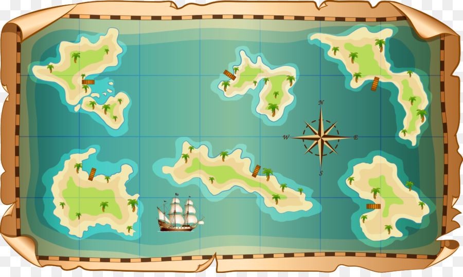 O Mapa Do Tesouro PNG , O Tesouro, Náutico, Os Piratas Imagem PNG