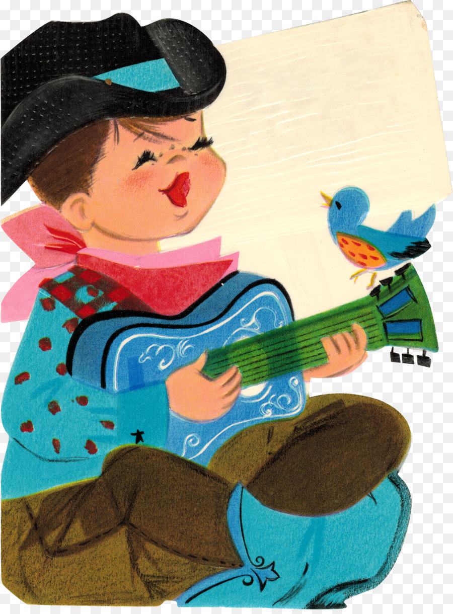 Cowboy Tocando Violão，Guitarra PNG