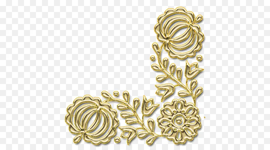 Design Floral Dourado，Enfeite PNG