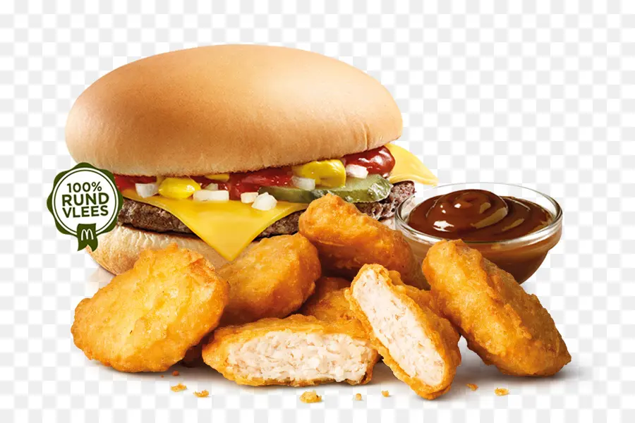 Hambúrguer E Nuggets，Hambúrguer PNG