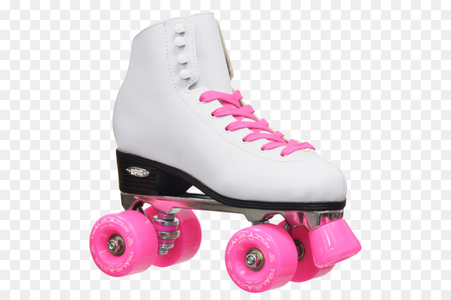 Patins Brancos，Cadarços Rosa PNG