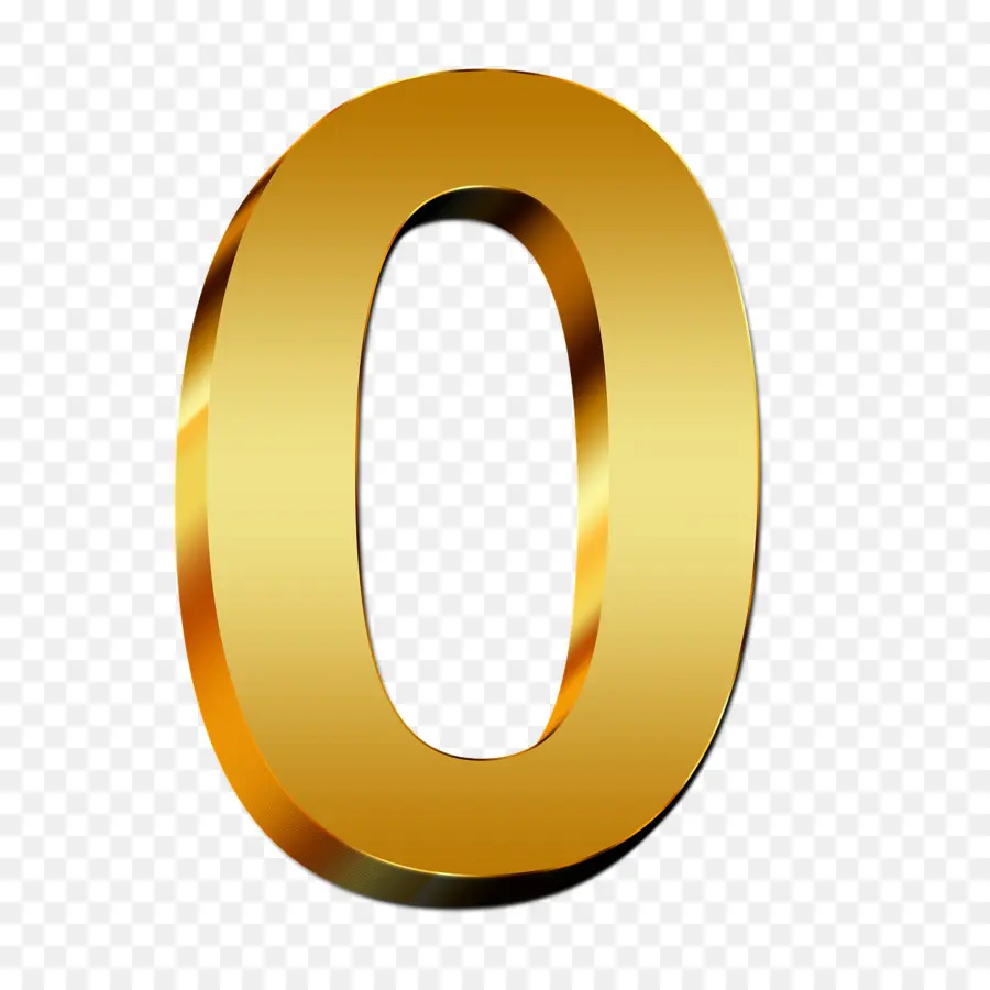 Zero Dourado，Dígito PNG