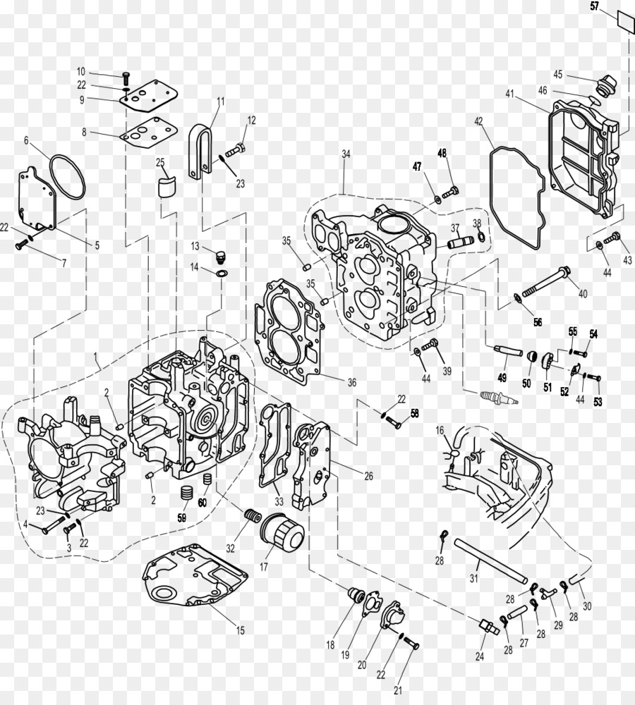 Diagrama De Peças Do Motor，Planta PNG