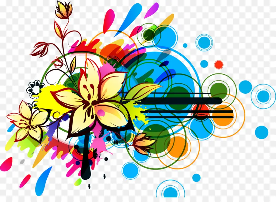 Arte Abstrata，Flores PNG