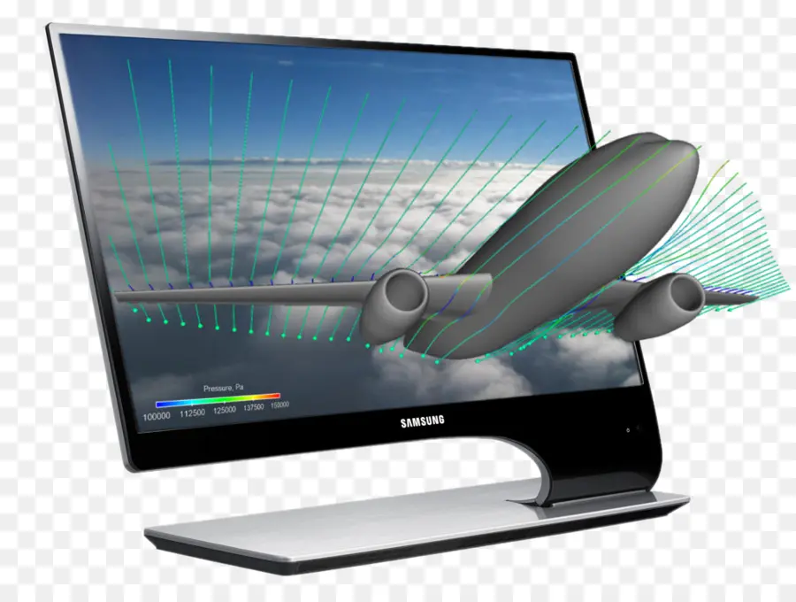 Avião 3d No Monitor，Avião PNG