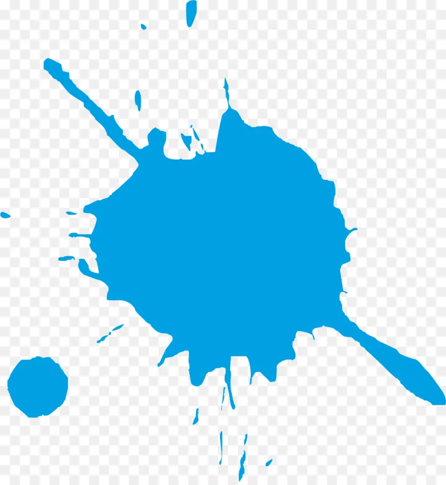 Respingo De Tinta Azul，Tinta PNG