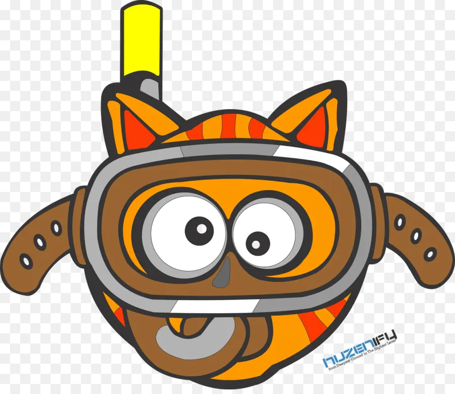 Gato Mergulhando Com Snorkel，Gato PNG