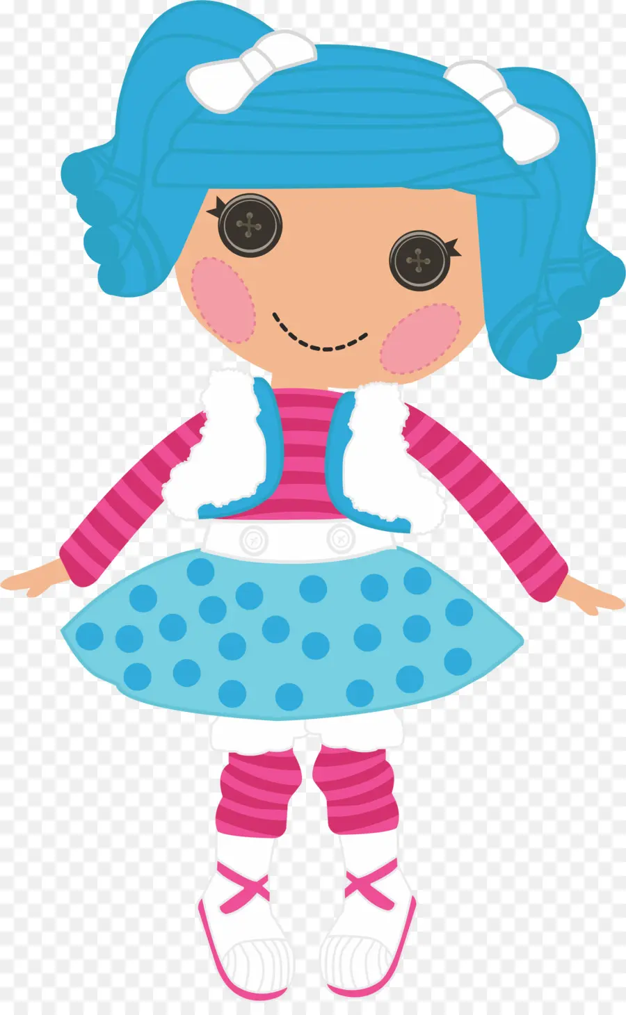 Boneca Fofa，Cabelo Azul PNG