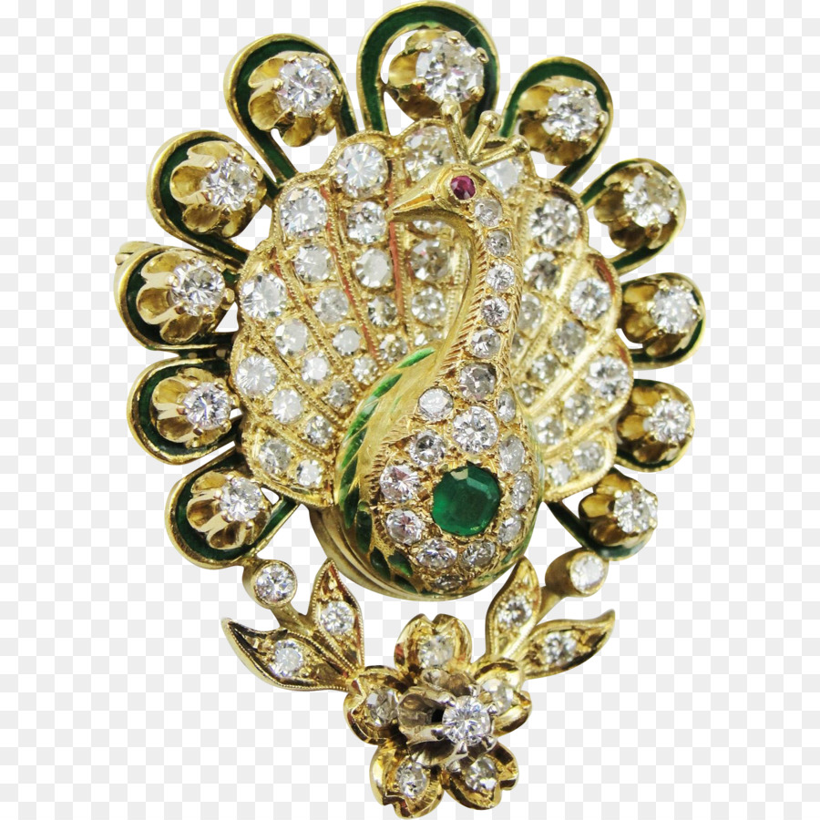 Broche De Pavão，Ouro PNG