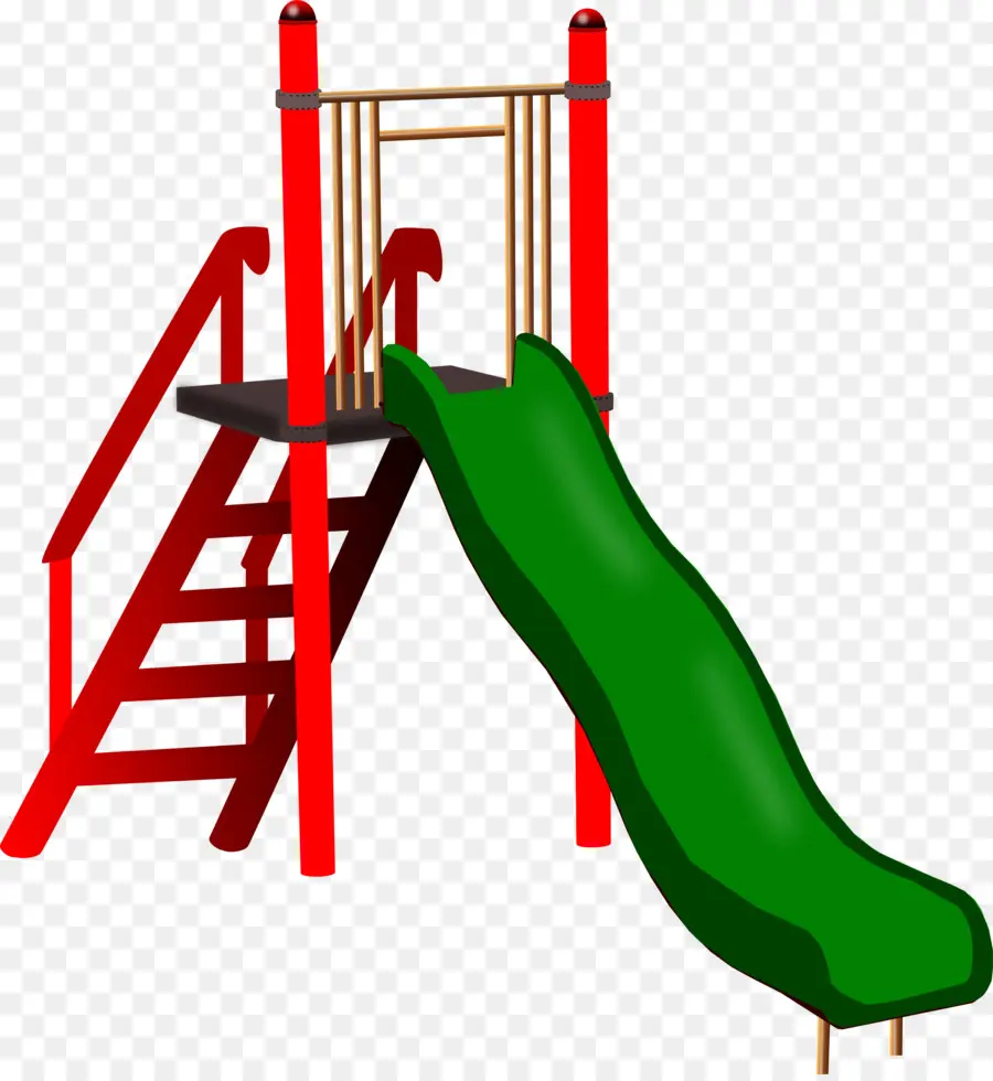 Slide Do Parque Infantil，Verde PNG