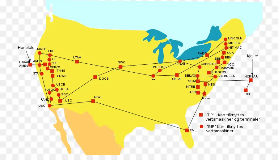 Mapa Arpanet，Rede PNG