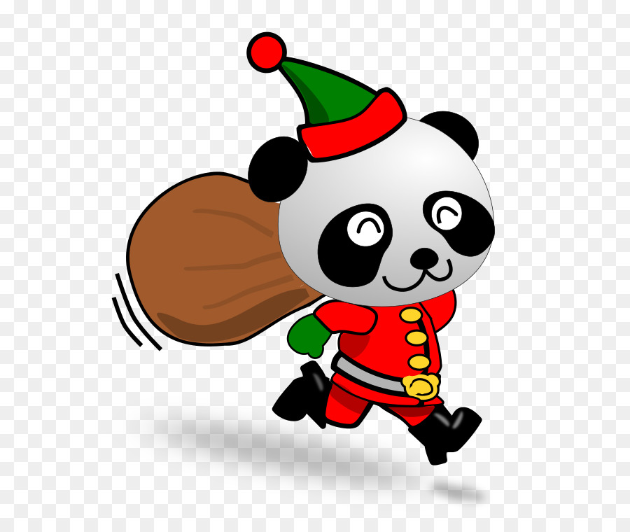 Panda Em Traje De Papai Noel，Natal PNG