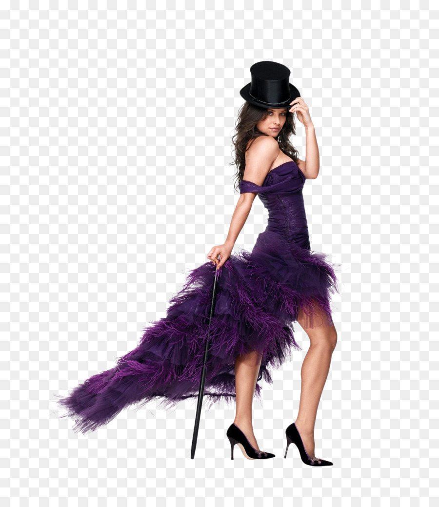 Mulher De Vestido Roxo，Cartola PNG