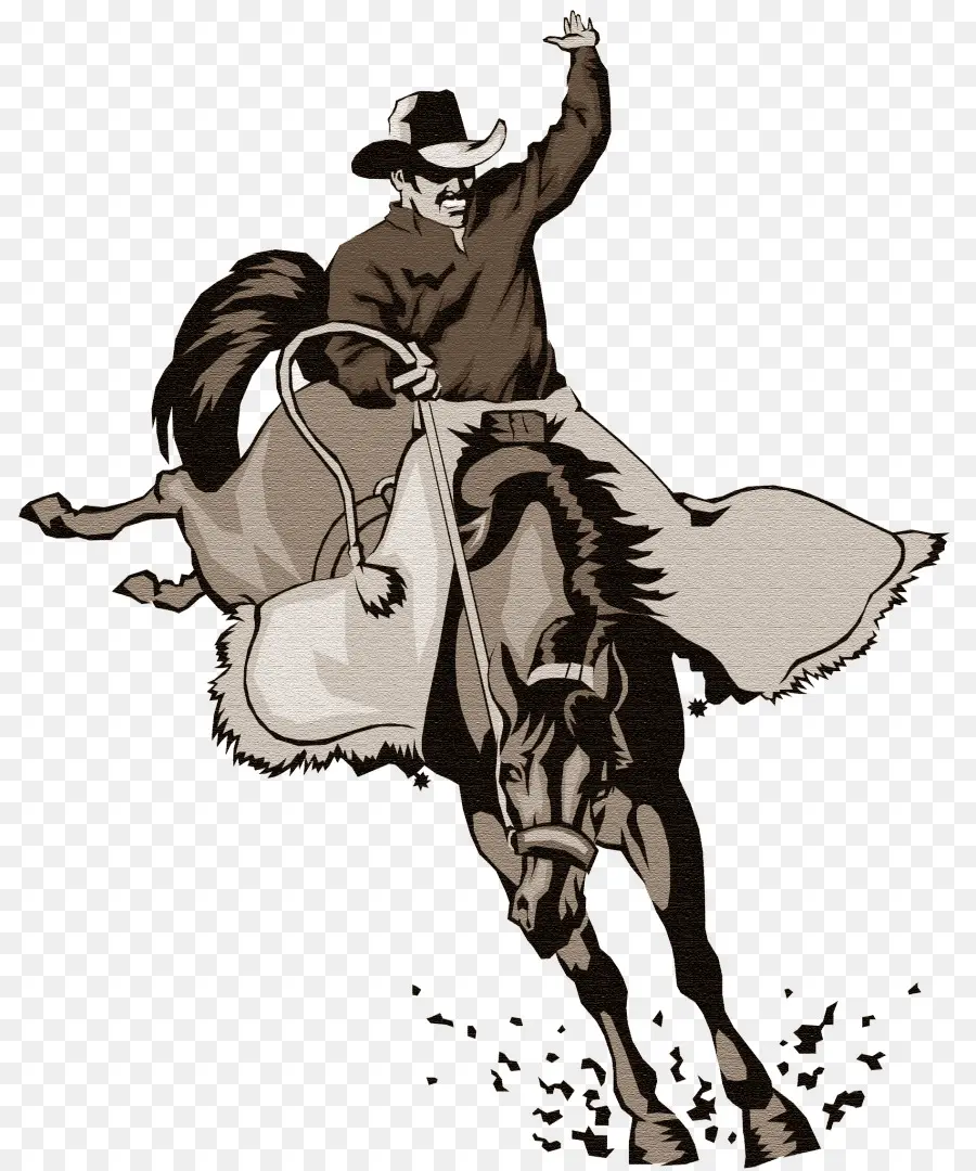 Cowboy Andando A Cavalo，Rodeio PNG