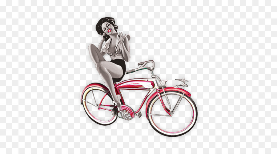 Garota Pin Up De Bicicleta，Vintage PNG