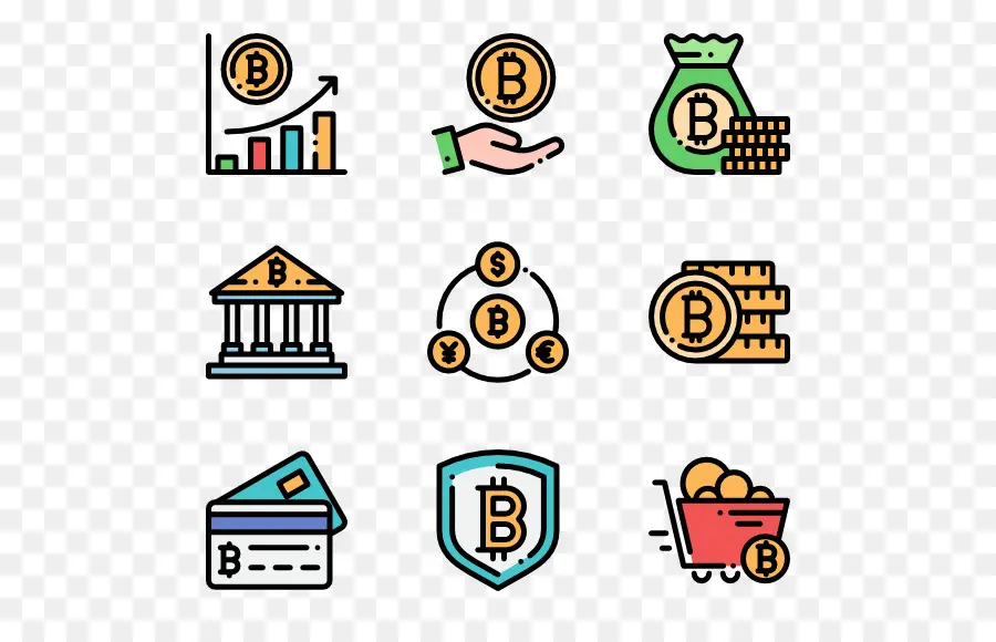 Ícones Bitcoin，Criptomoeda PNG