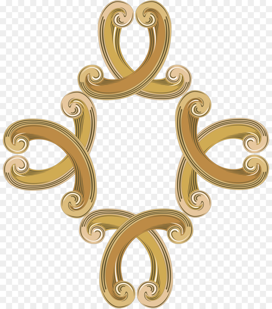 Design Decorativo Dourado，Ornamento PNG