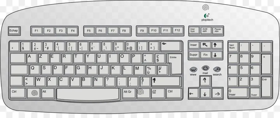 Teclado Cinza，Chaves PNG