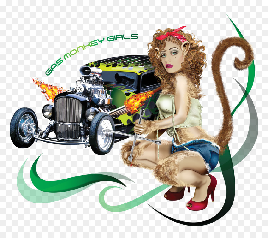 Menina Macaco，Carro PNG