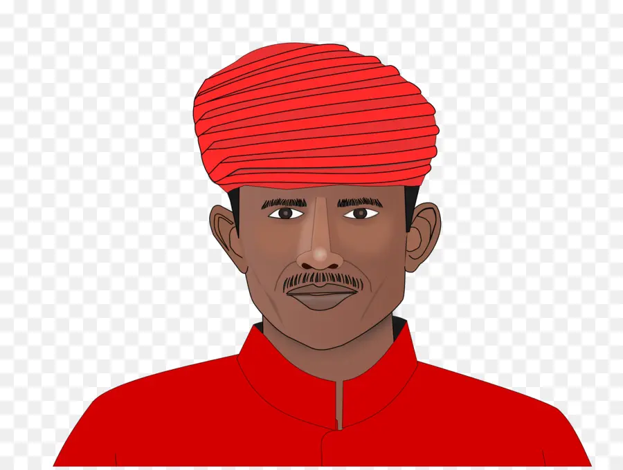 Homem De Turbante Vermelho，Ilustração PNG