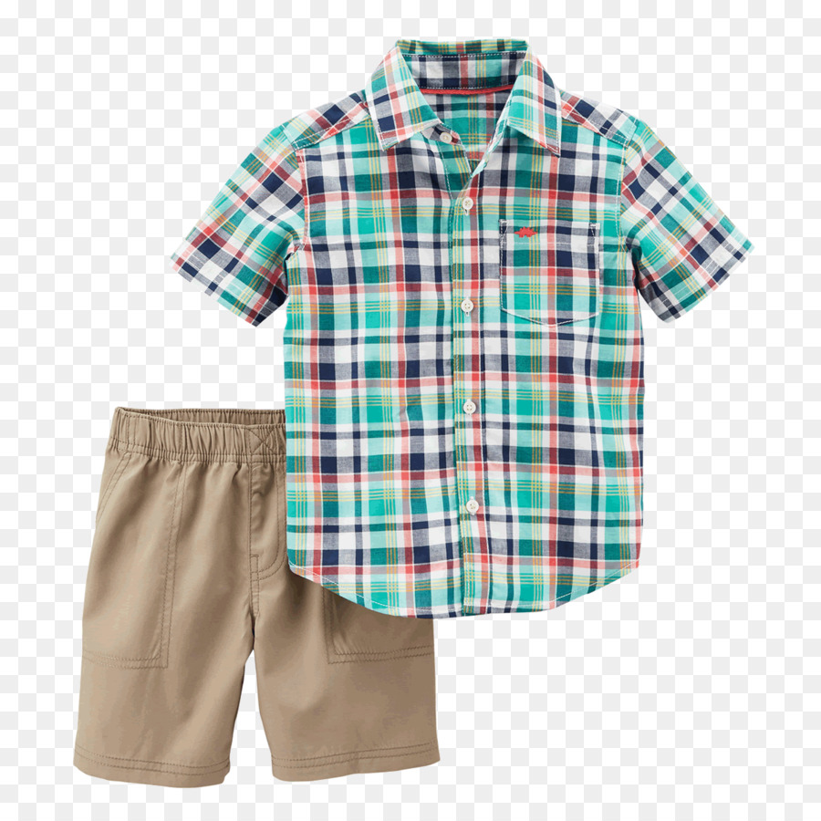 Camisa Xadrez E Shorts，Roupa PNG