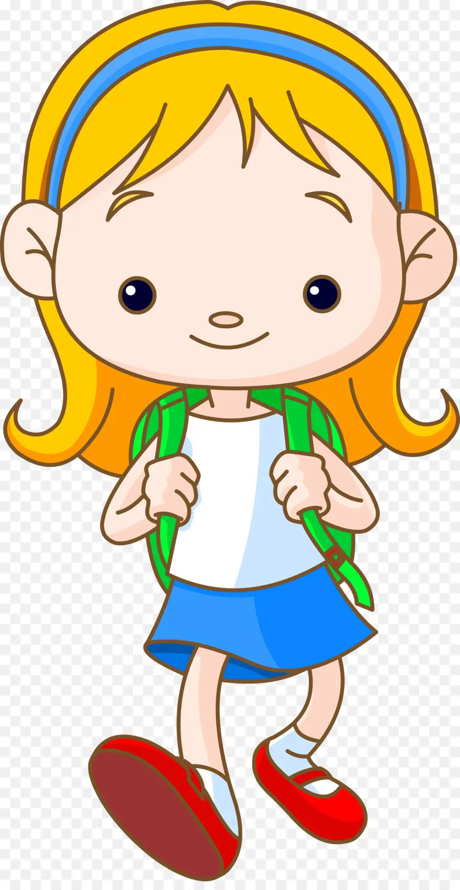 Garota De Desenho Animado Com Mochila，Garota PNG