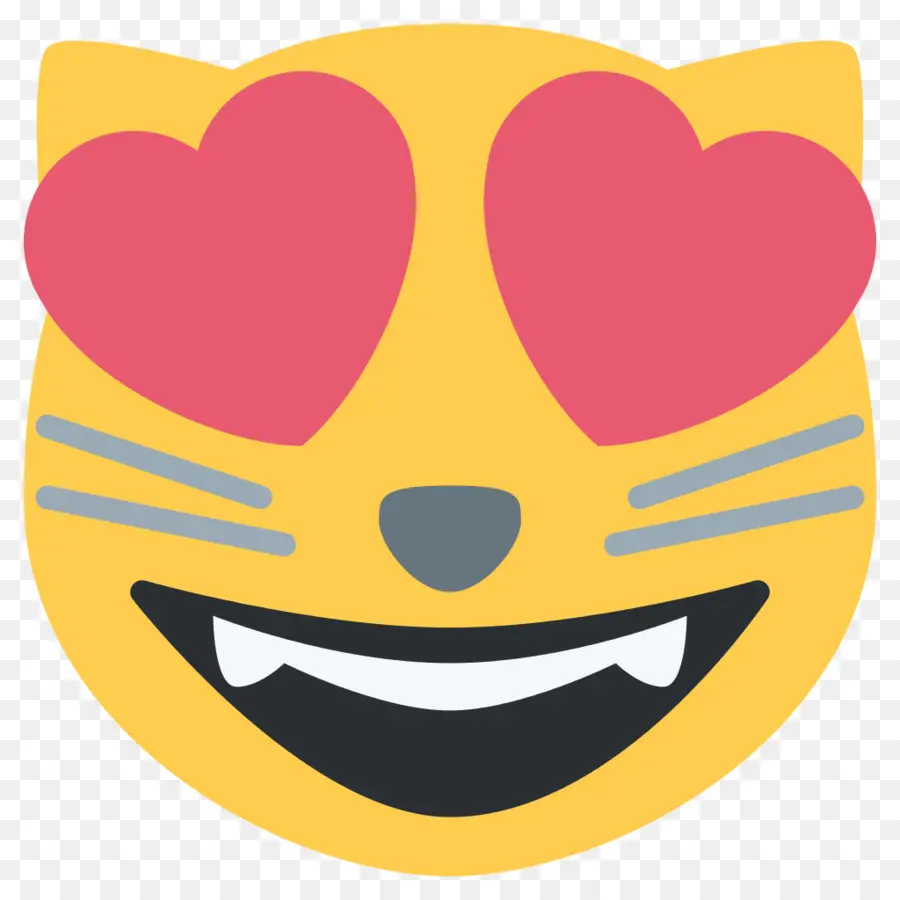 Emoji De Gato Com Olhos De Coração，Amor PNG