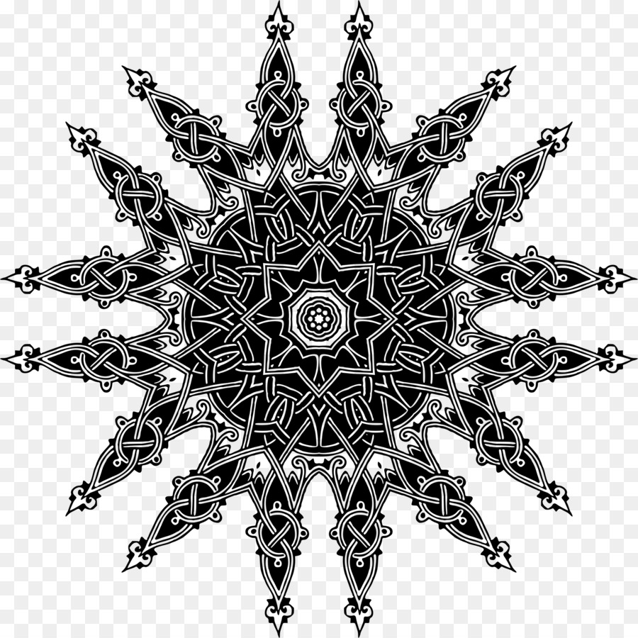 Mandala Preto E Branco，Padrão PNG