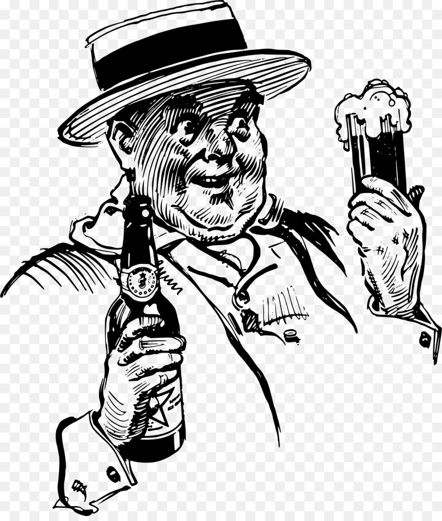 Homem Com Cerveja，Garrafa PNG