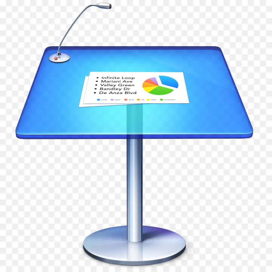 Mesa De Apresentação Azul，Microfone PNG