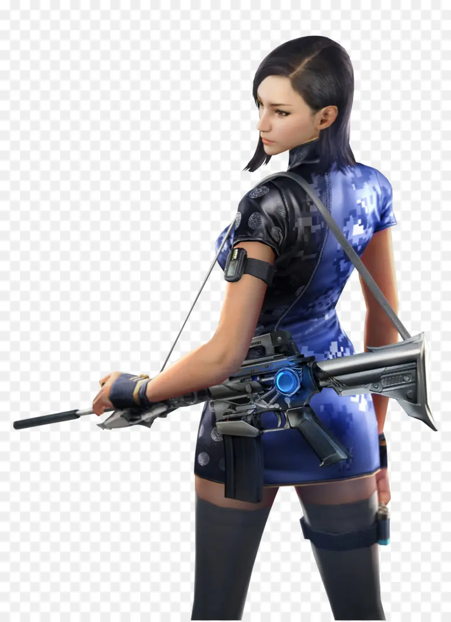 Personagem Feminina，Arma PNG