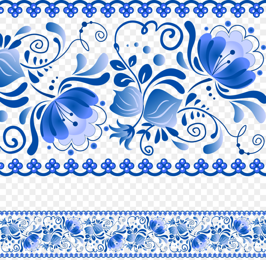 Padrão Floral Azul，Floral PNG