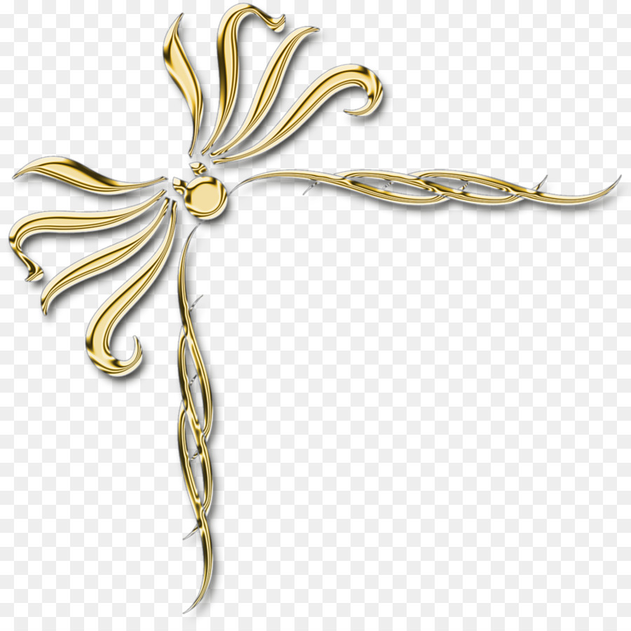 Canto Decorativo Dourado，Ornamento PNG