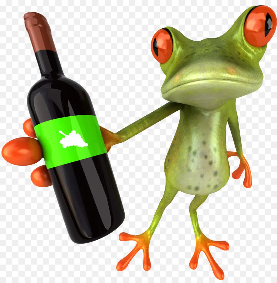 Sapo Com Garrafa De Vinho，Sapo PNG