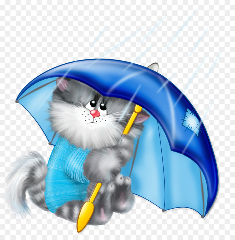 Gato Com Guarda Chuva，Chuva PNG