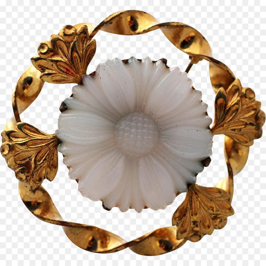 Broche Floral，Branco PNG