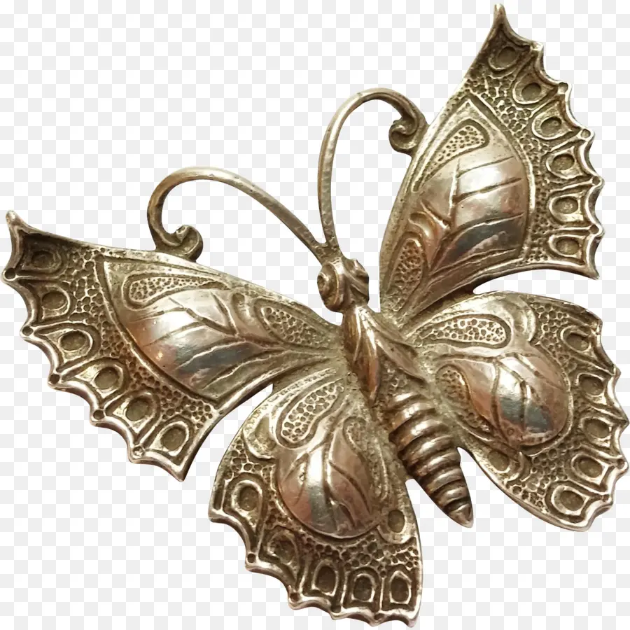 Borboleta Prateada，Broche PNG