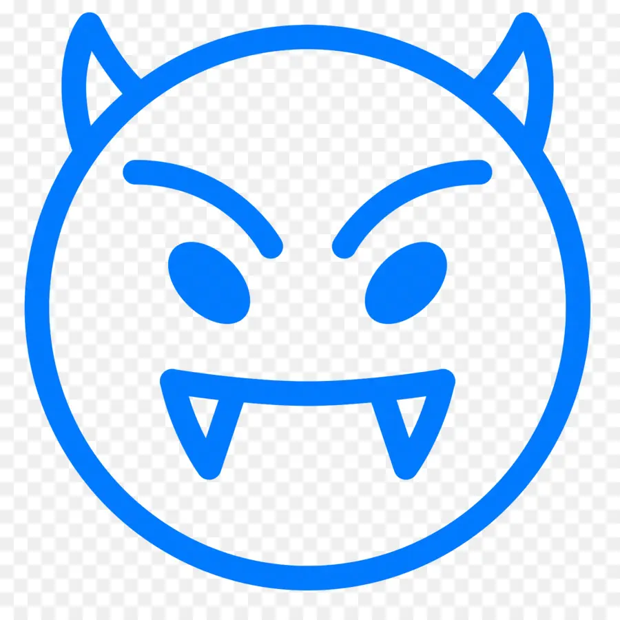 Emoji Do Diabo，Azul PNG