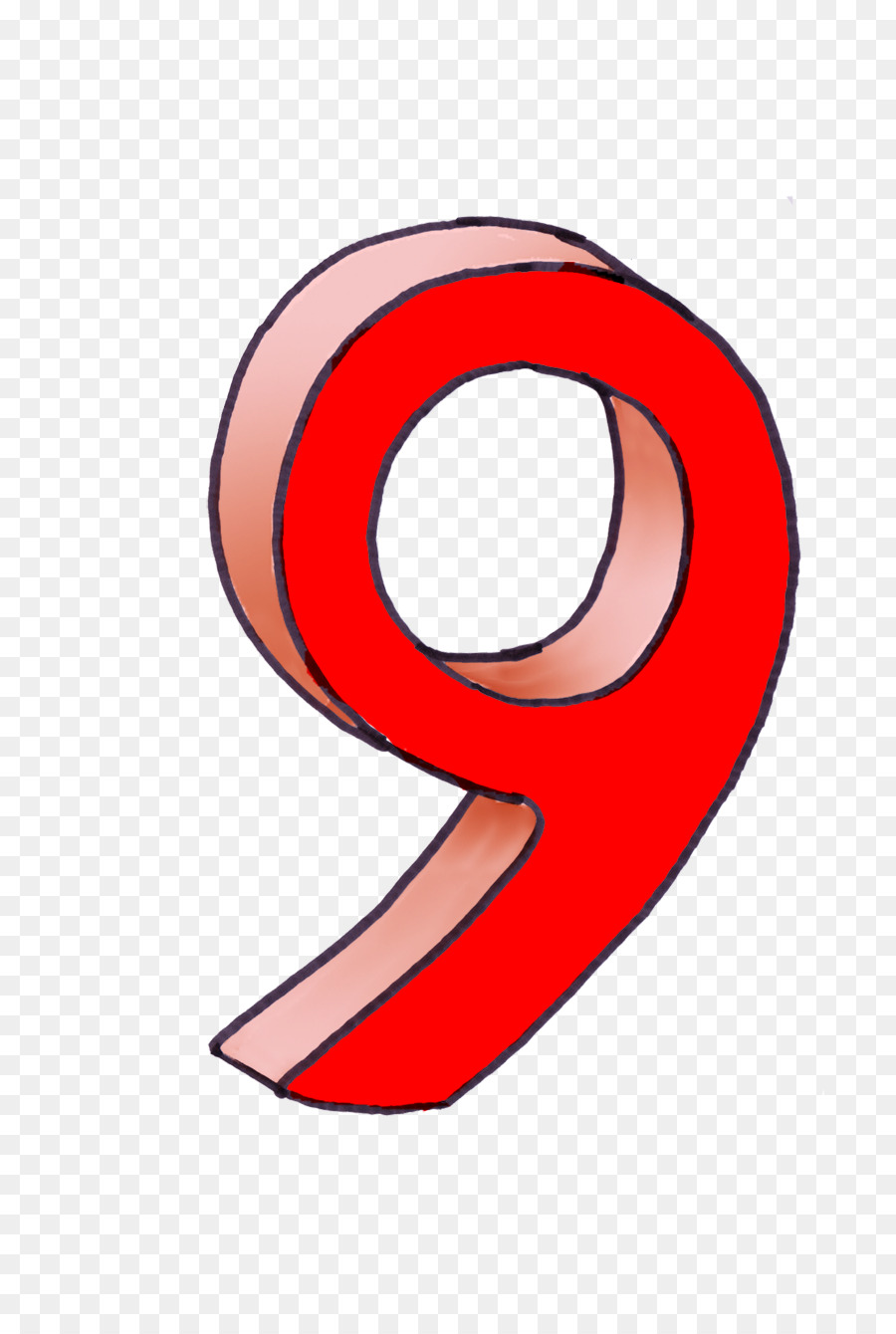 Número Vermelho 9，Dígito PNG