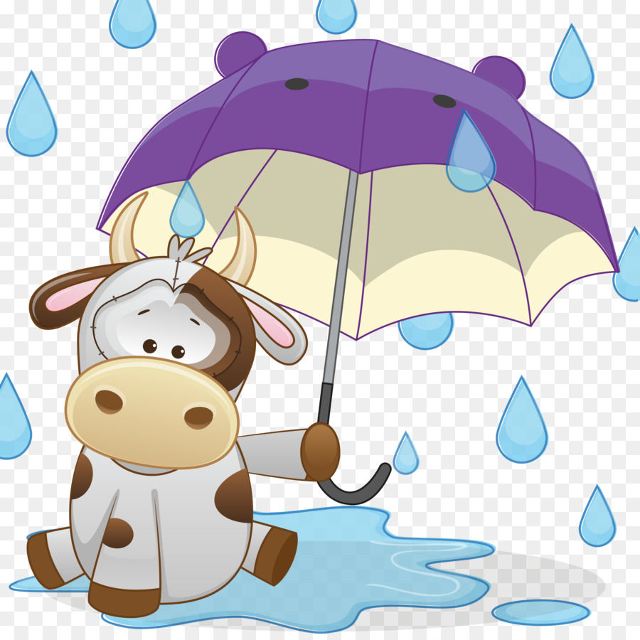 Vaca Com Guarda Chuva，Chuva PNG