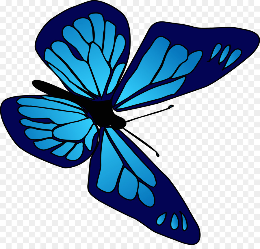 Borboleta Azul E Preta，Azul PNG