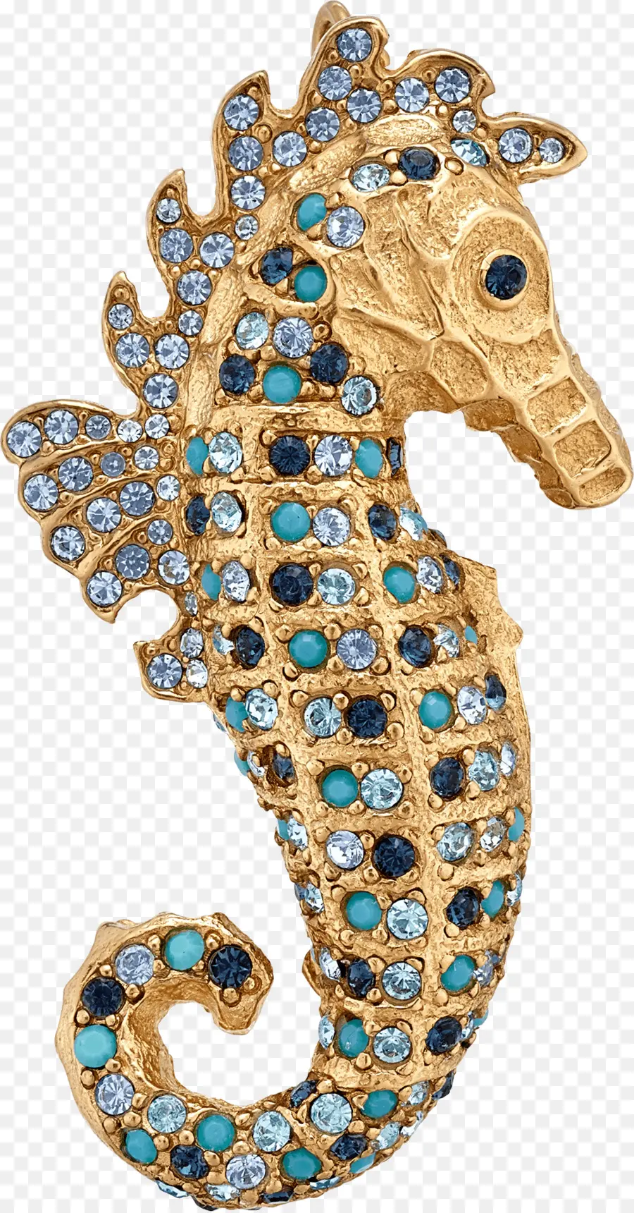 Broche De Cavalo Marinho，Ouro PNG