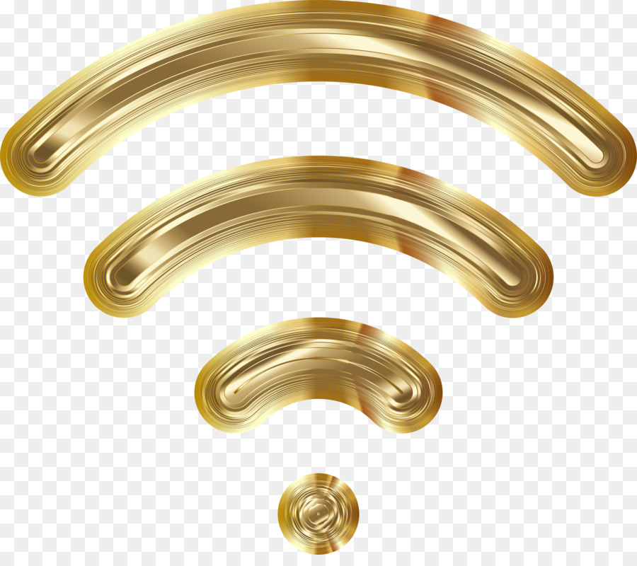 Símbolo Wifi Dourado，Wi Fi PNG